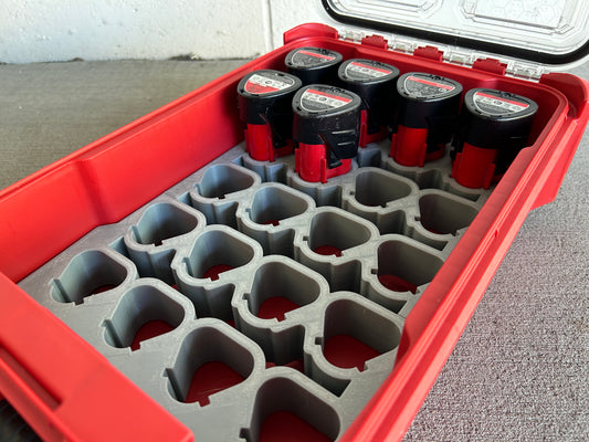 M12 Battery Rack Insert for Compact Organiser By Jonah Pope Design