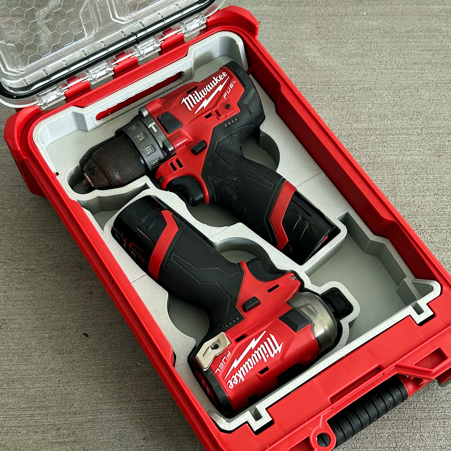 M12 Drill Gen 2 And Impact Surge Driver Storage Insert for Compact Organiser By Jonah Pope Design